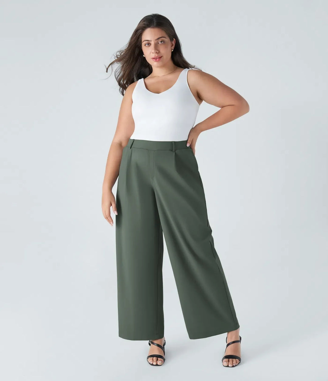 Milejka Flex™ DayStretch – Wysokie spodnie robocze z prostą nogawką i kieszeniami, dostępne w rozmiarach plus size