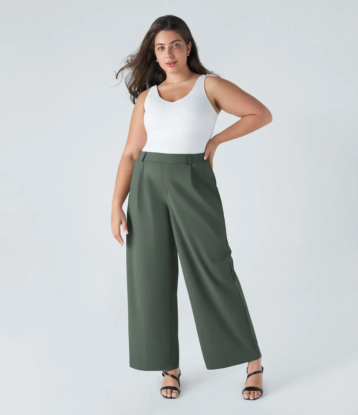 Milejka Flex™ DayStretch – Wysokie spodnie robocze z prostą nogawką i kieszeniami, dostępne w rozmiarach plus size